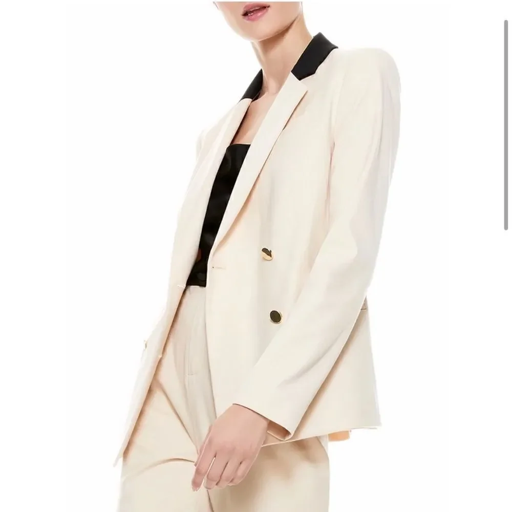 NEW Alice + Olivia Bergen Blazer Sepia Black Size 10 - Picture 11 of 11